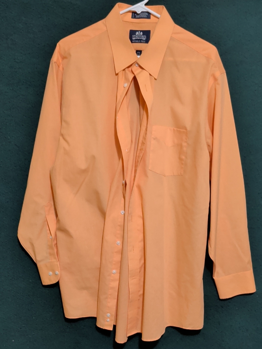 Stafford Peach-Orange Long Sleeve Dress Shirt